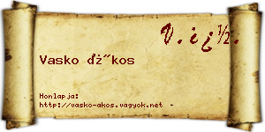Vasko Ákos névjegykártya