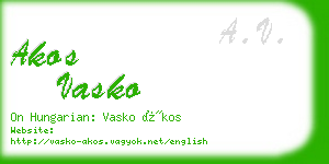 akos vasko business card
